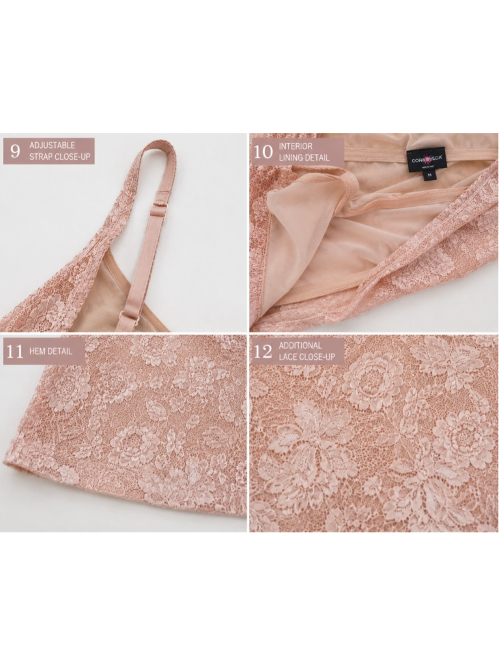 Cosabella Made in Italy Blush Pink Floral Lace Tank Top Medium - Picture 8 of 9